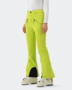 Green Ski Pants Waterproof 15000mm Fleece Lining Detail | HIGH EXPERIENCE