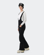HIGH EXPERIENCE Women's Ski Bib Pants Black – Waterproof Insulated Snow Overalls, Side View