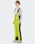 HIGH EXPERIENCE Women's Slim Fit Ski Bib Pants - Light Green - Side View