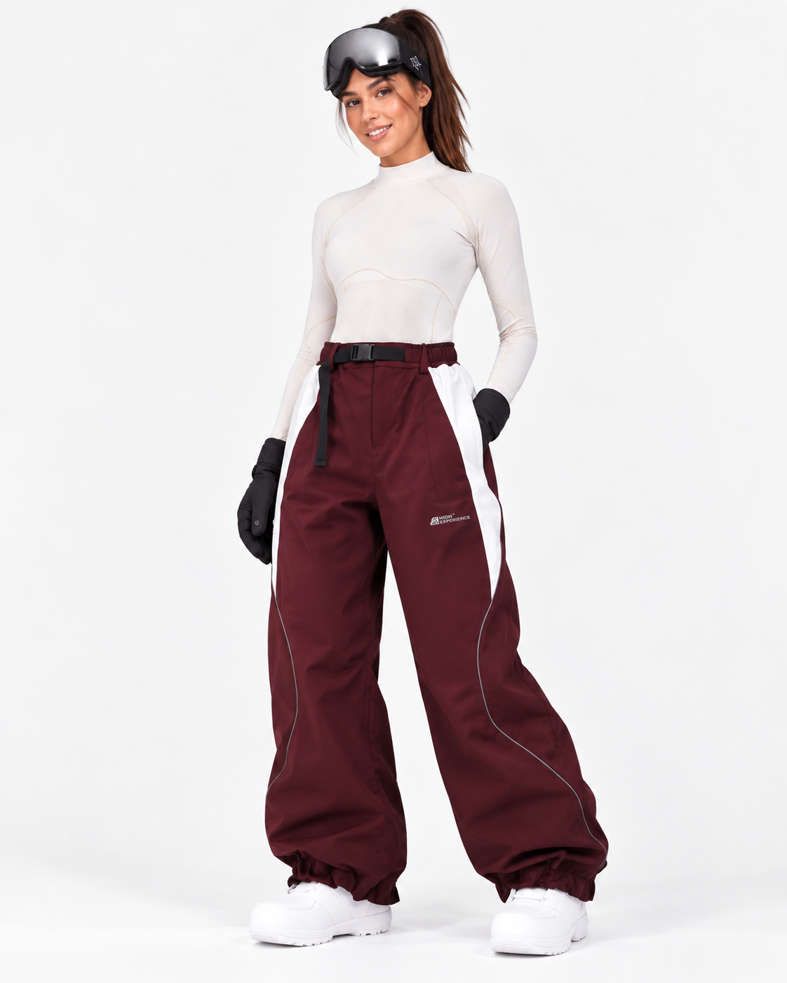 High Experience 3L Waterproof Baggy Ski & Snowboard Pants – Red