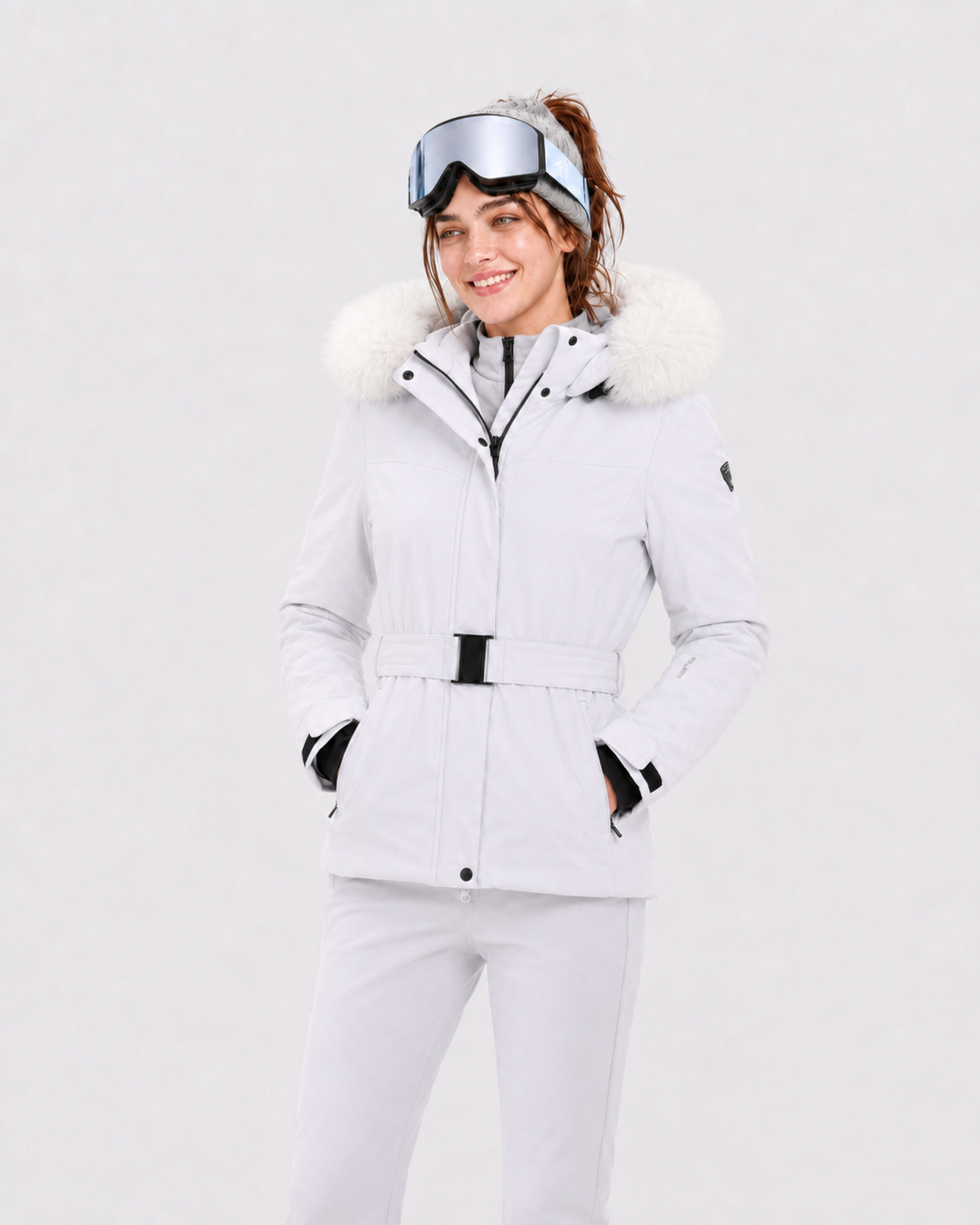 Slim Fit Belted Ski Jacket Women