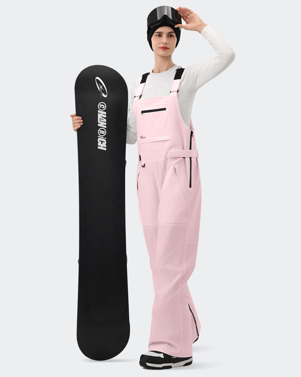 Pink Women's Ski Bib Pants – With Snowboard | High Experience