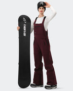 Burgundy Women's Ski Bib Pants – With Snowboard | High Experience