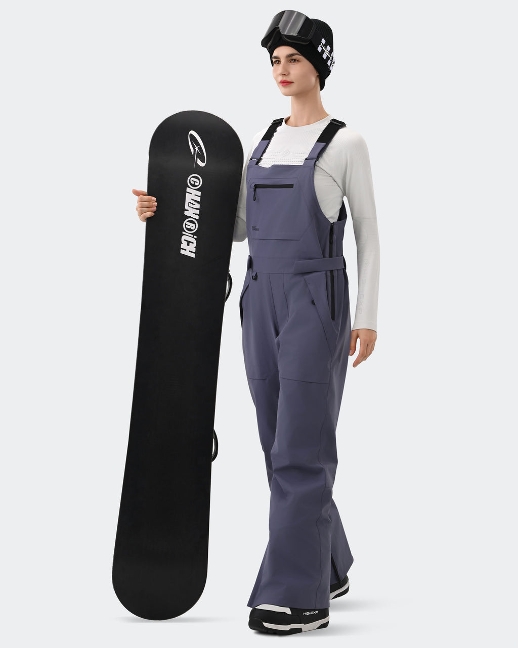 Purple Women's Ski Bib Pants – With Snowboard | High Experience