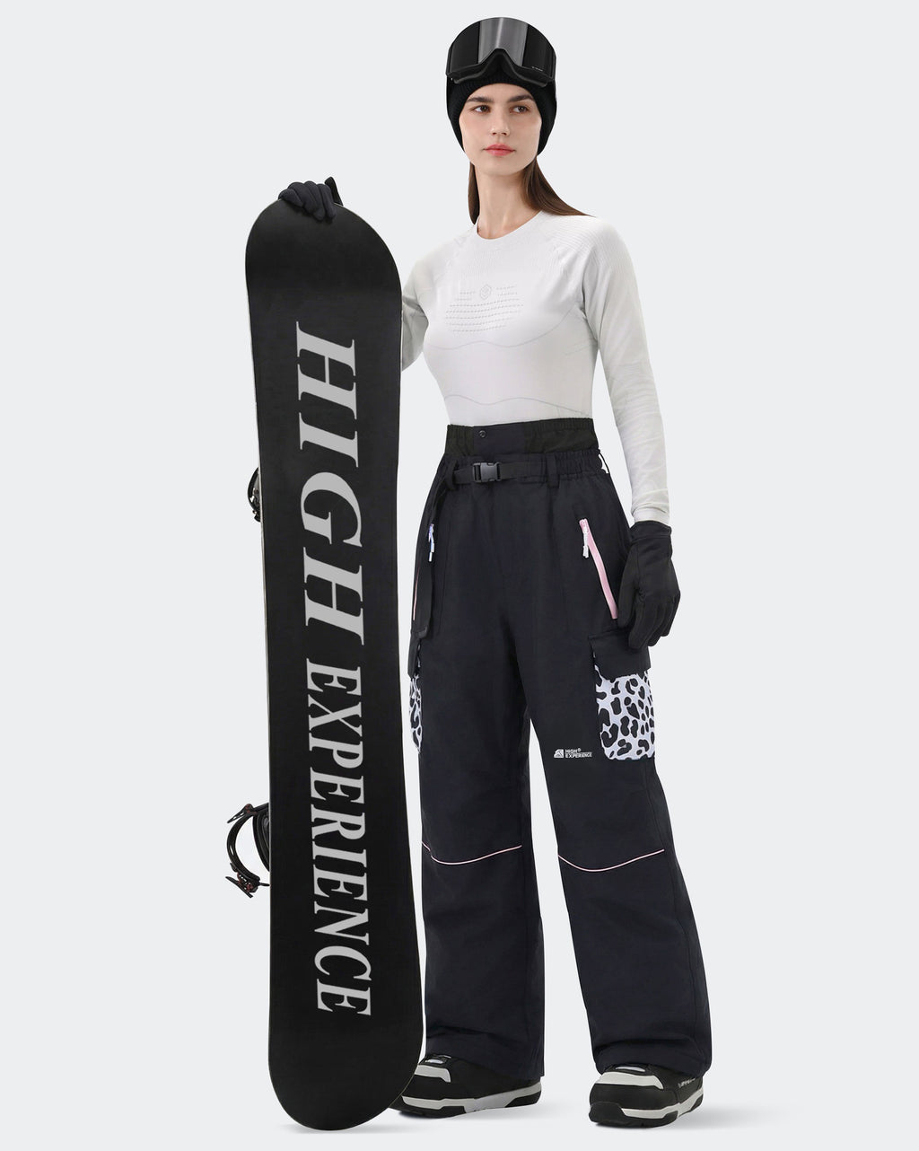 HIGH EXPERIENCE Women's Snowboard Pants | Baggy Waterproof Insulated Ski Pants