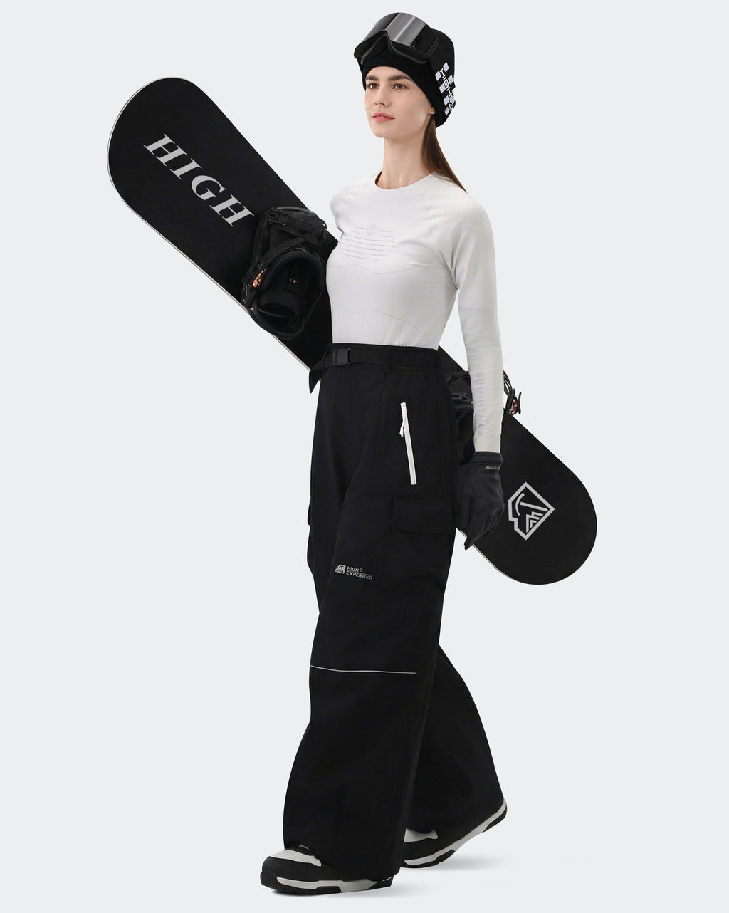 HIGH EXPERIENCE Women's Snowboard Pants | Baggy Waterproof Insulated Ski Pants