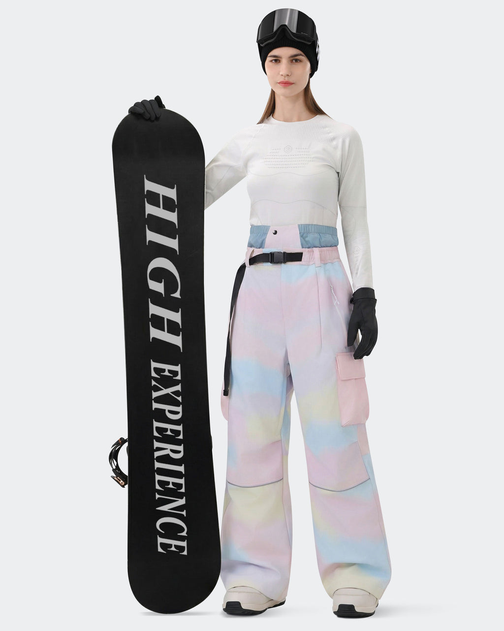 HIGH EXPERIENCE Women's Snowboard Pants | Baggy Waterproof Insulated Ski Pants