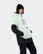 Black-White ski hoodie fit and layering space detail
