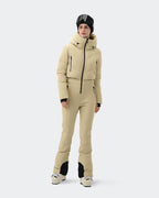 Light Khaki ski suit waist Velcro and leg zipper detail – HIGH EXPERIENCE
