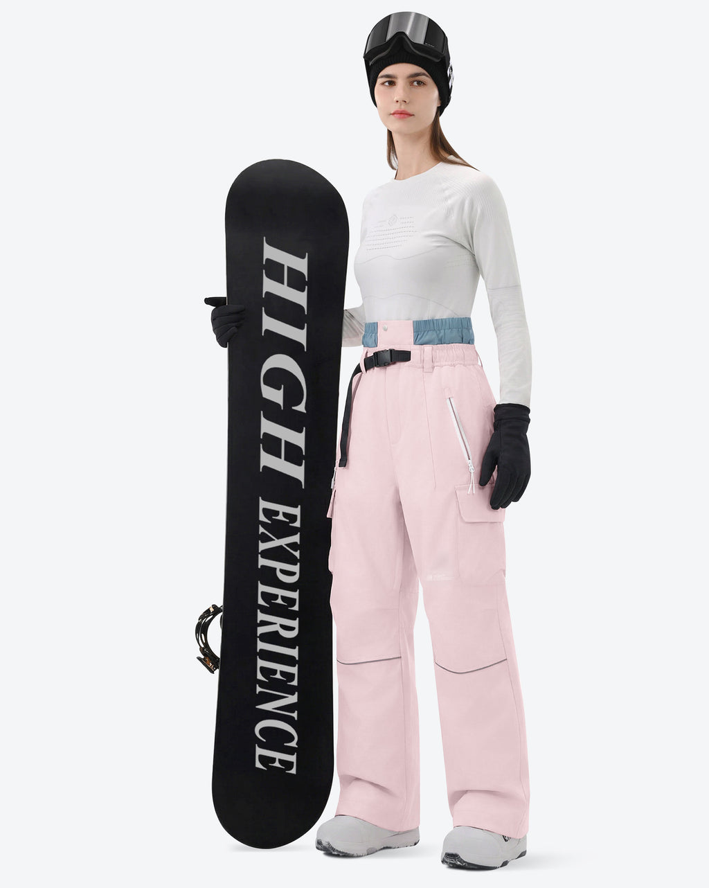 HIGH EXPERIENCE Women's Snowboard Pants | Baggy Waterproof Insulated Ski Pants