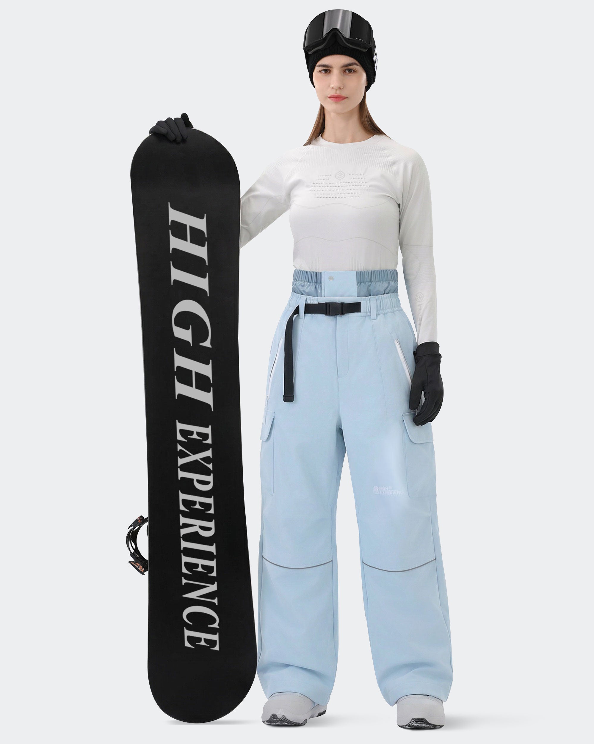HIGH EXPERIENCE Women's Snowboard Pants | Baggy Waterproof Insulated Ski Pants