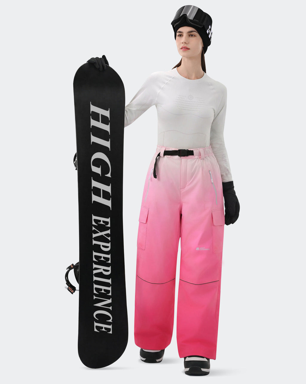 HIGH EXPERIENCE Women's Snowboard Pants | Baggy Waterproof Insulated Ski Pants