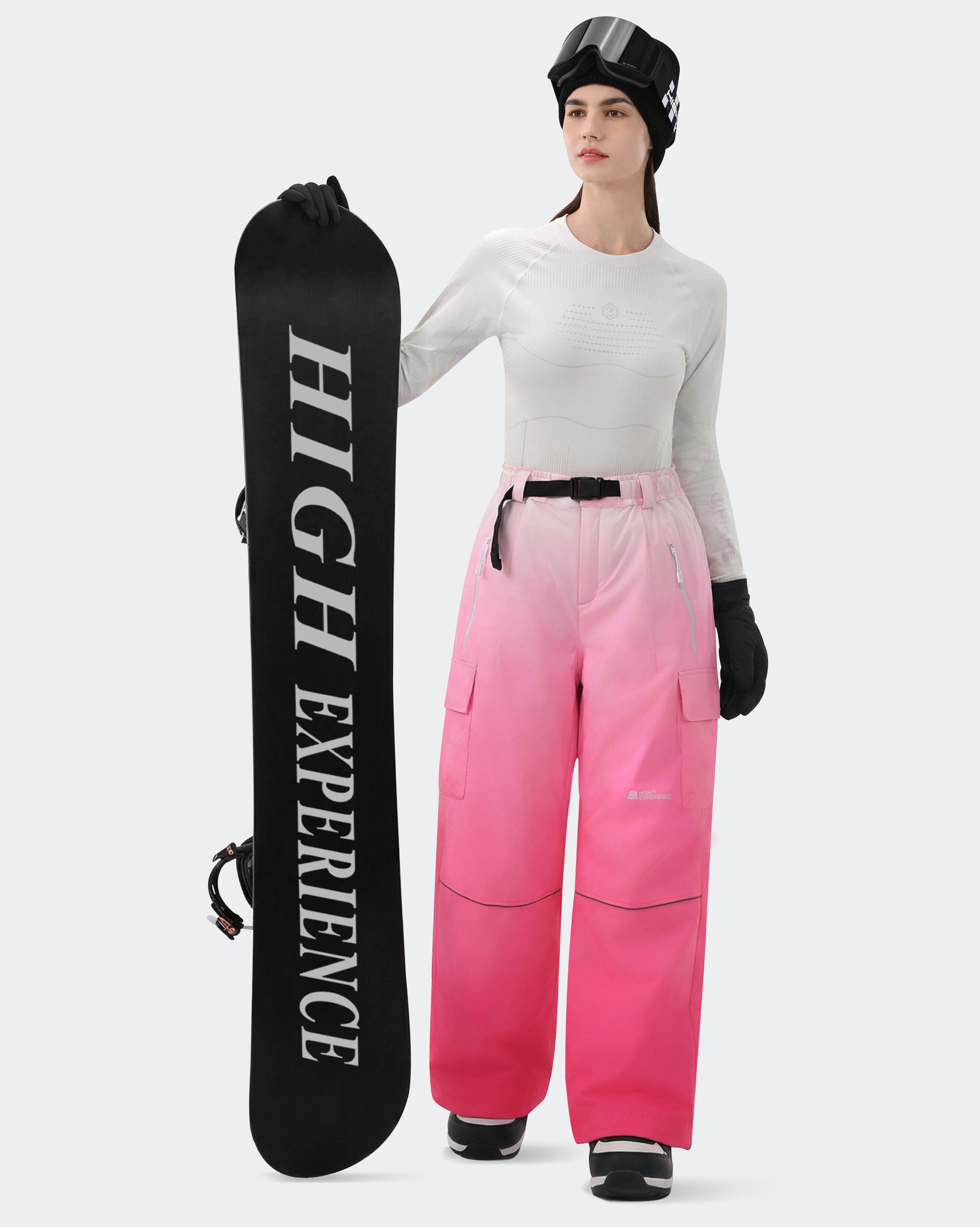 HIGH EXPERIENCE Women's Snowboard Pants | Baggy Waterproof Insulated Ski Pants