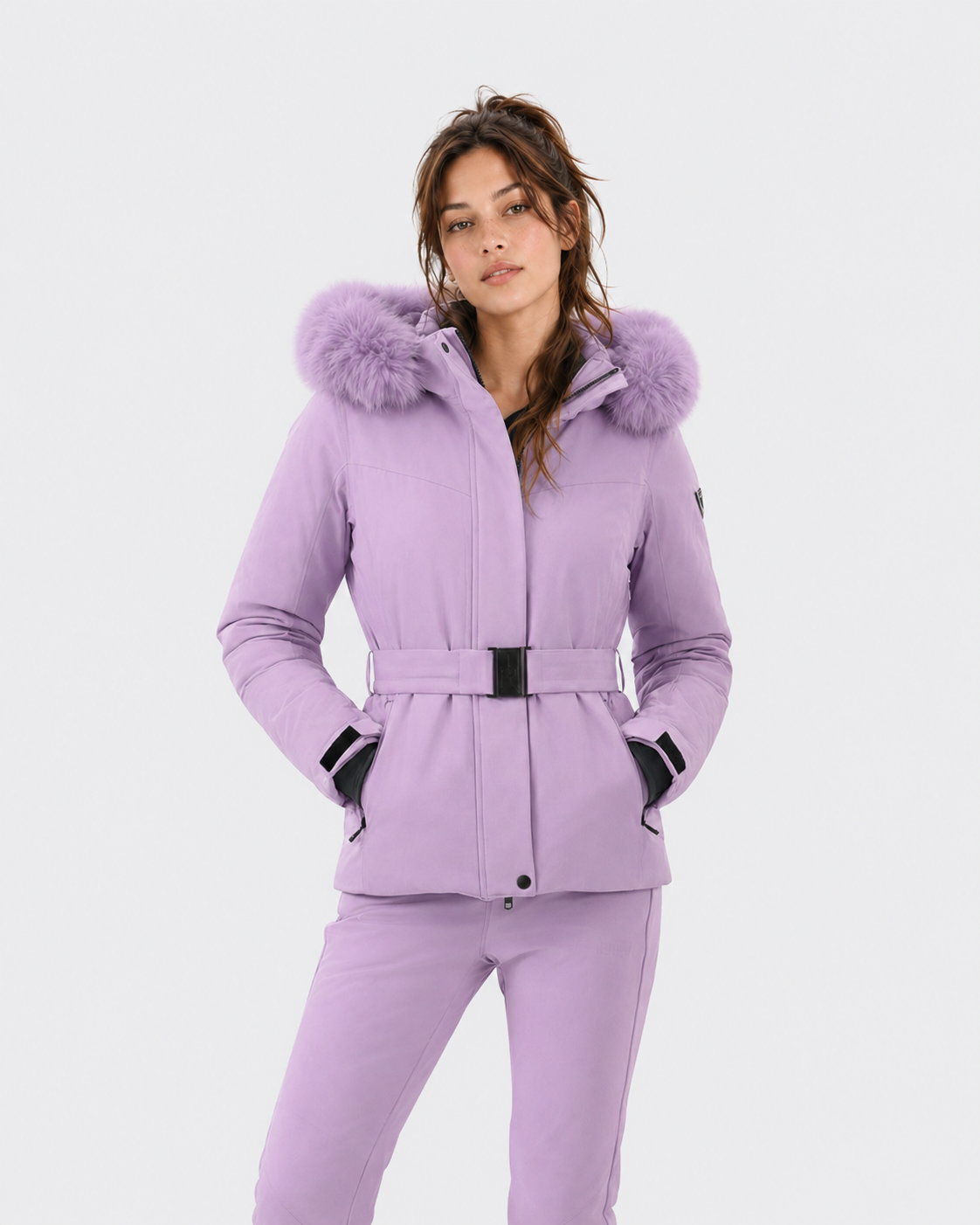 Slim Fit Belted Ski Jacket Women
