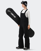 Black Women's Ski Bib Pants – Action View | High Experience