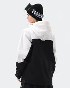 White 3L waterproof ski jacket back view – women's snowboard coat
