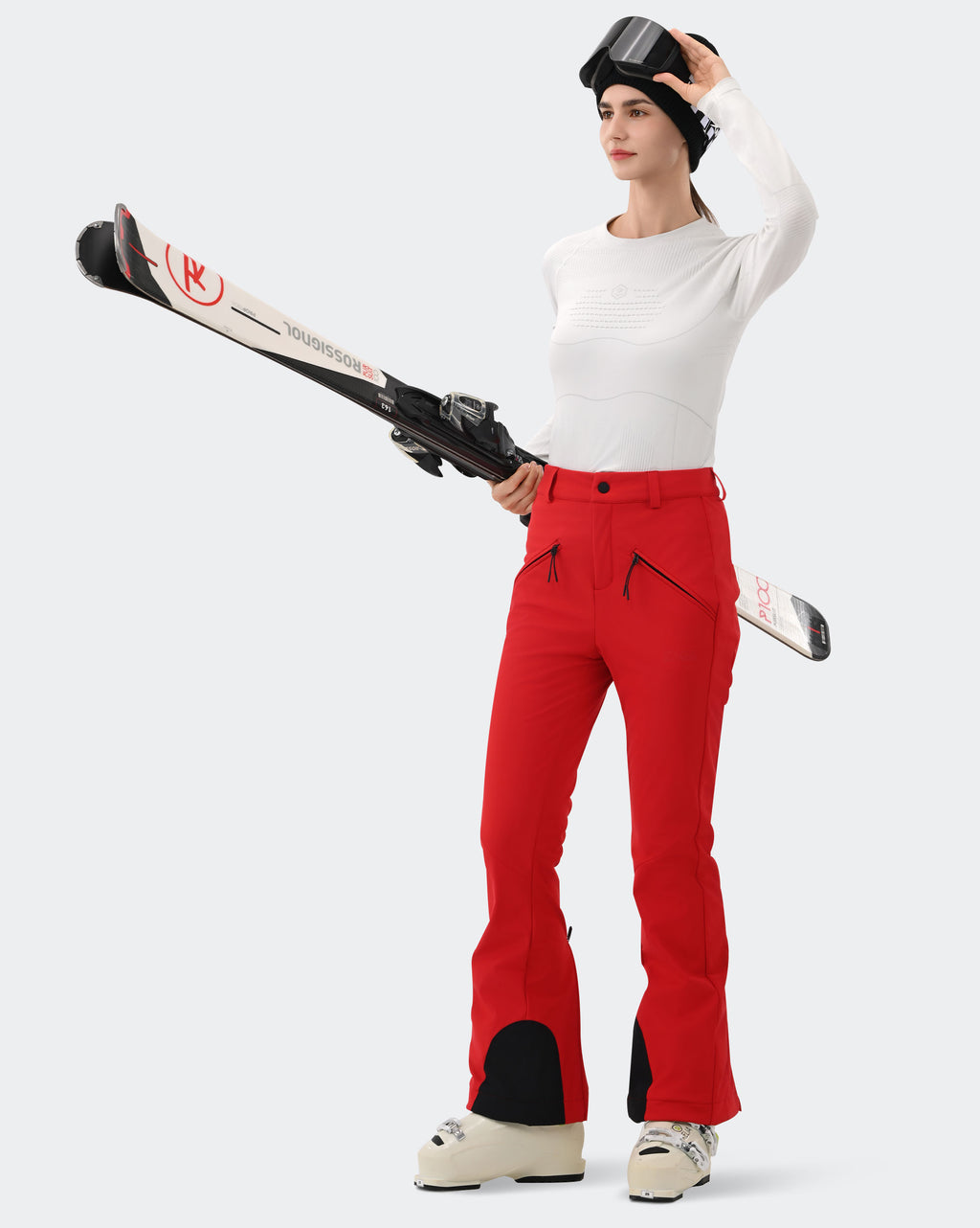 Red Ski Pants High Stretch 3L Fabric Winter Sports | HIGH EXPERIENCE