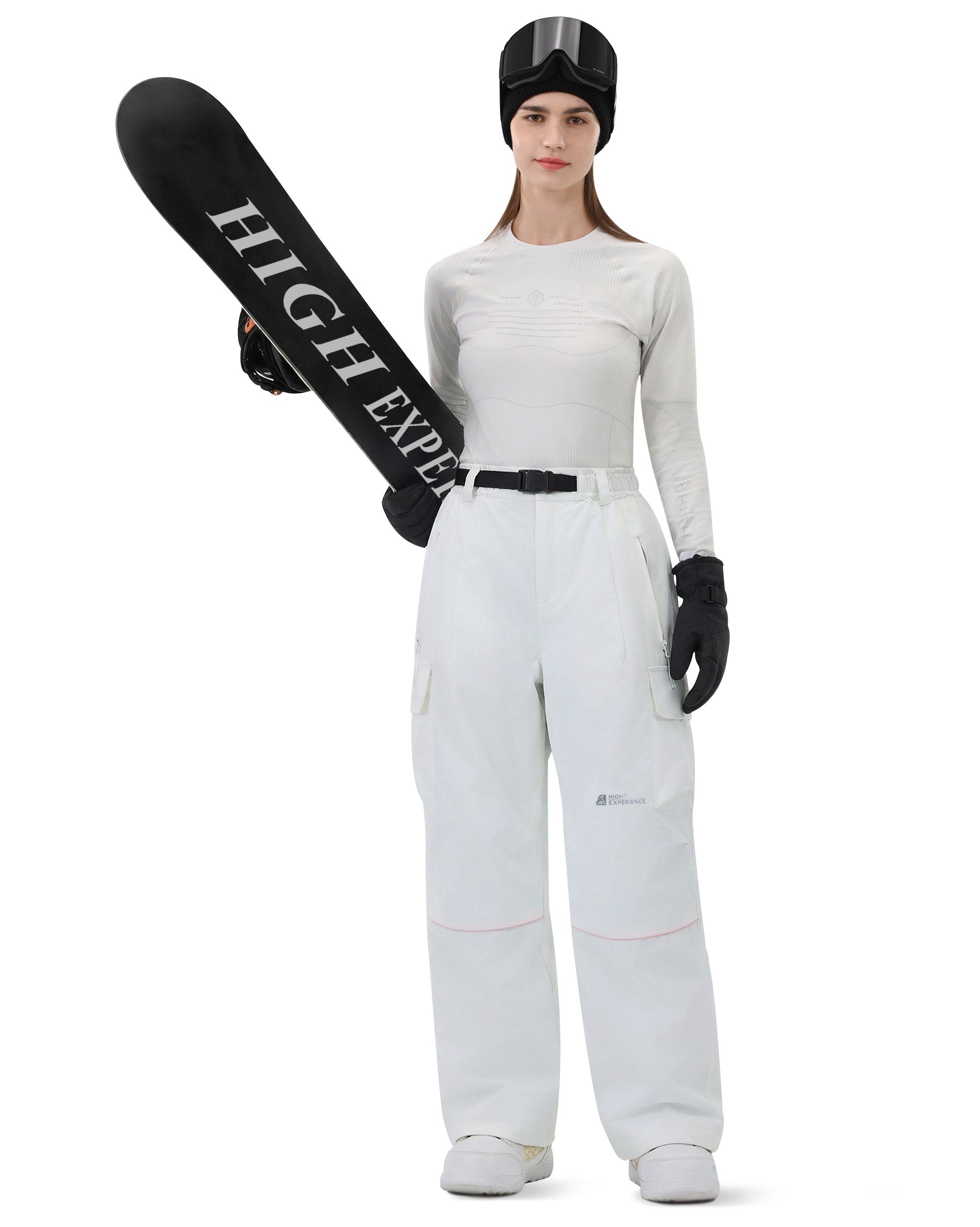 HIGH EXPERIENCE Women's Snowboard Pants | Baggy Waterproof Insulated Ski Pants