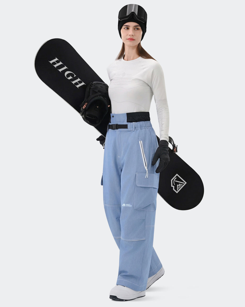 HIGH EXPERIENCE Women's Snowboard Pants | Baggy Waterproof Insulated Ski Pants