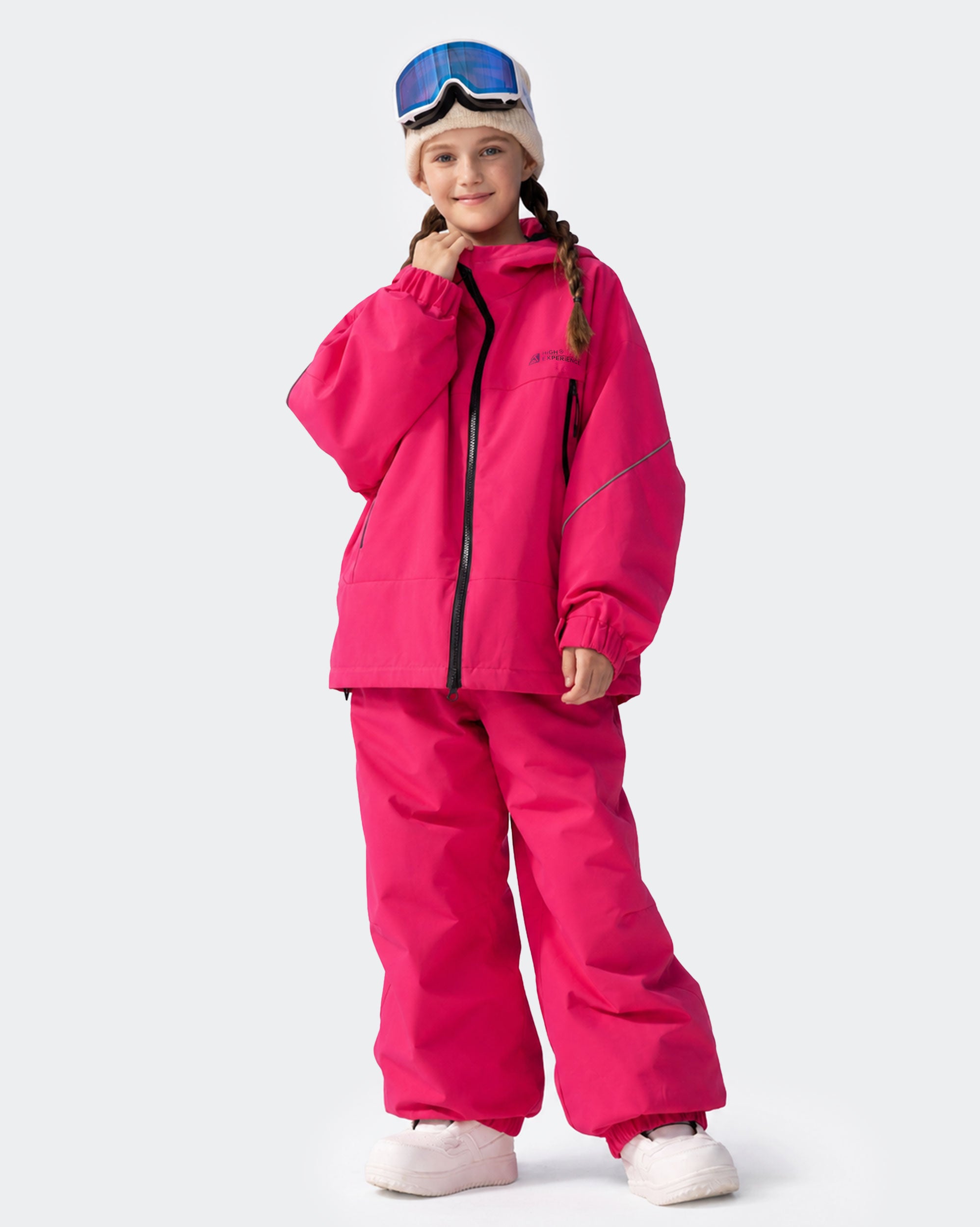 High Experience Kids Ski Jacket Barbie Pink Back View - Graphene Thermal Boys Girls Snow Jacket