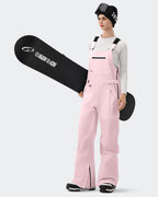 Pink Women's Ski Bib Pants – Carrying Snowboard | High Experience