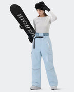 HIGH EXPERIENCE Women's Snowboard Pants | Baggy Waterproof Insulated Ski Pants