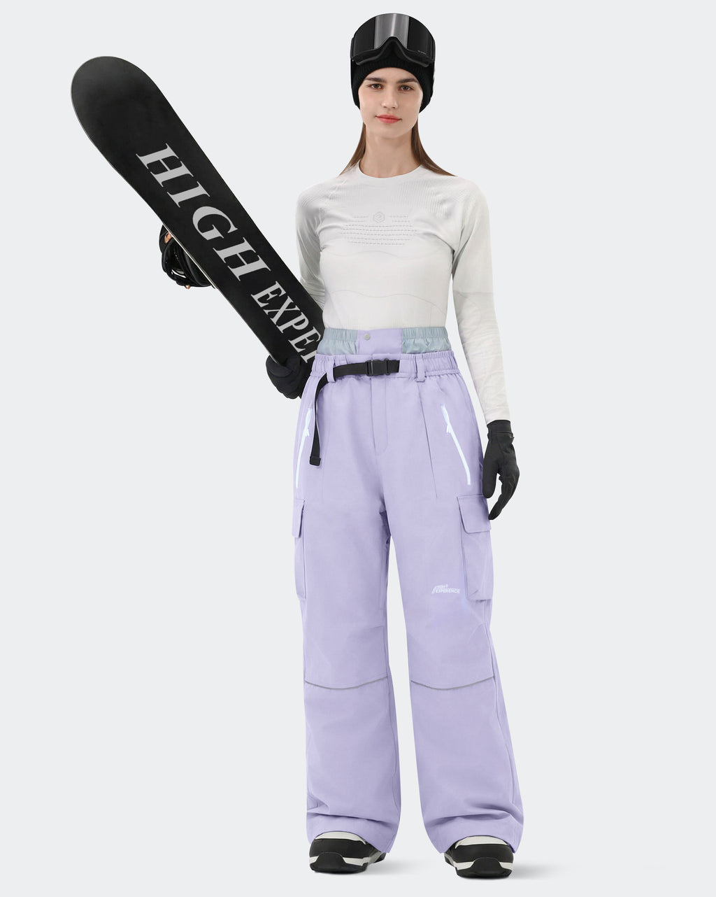 HIGH EXPERIENCE Women's Snowboard Pants | Baggy Waterproof Insulated Ski Pants