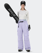 HIGH EXPERIENCE Women's Snowboard Pants | Baggy Waterproof Insulated Ski Pants