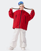 High Experience Kids Ski Jacket Red Back View - Graphene Thermal Boys Girls Snow Jacket