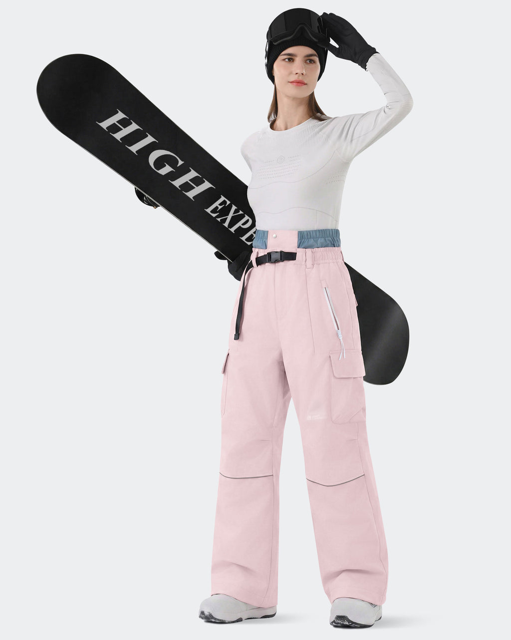 HIGH EXPERIENCE Women's Snowboard Pants | Baggy Waterproof Insulated Ski Pants