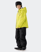 High Experience Kids Ski Jacket Lime Green Back View - Graphene Thermal Boys Girls Snow Jacket