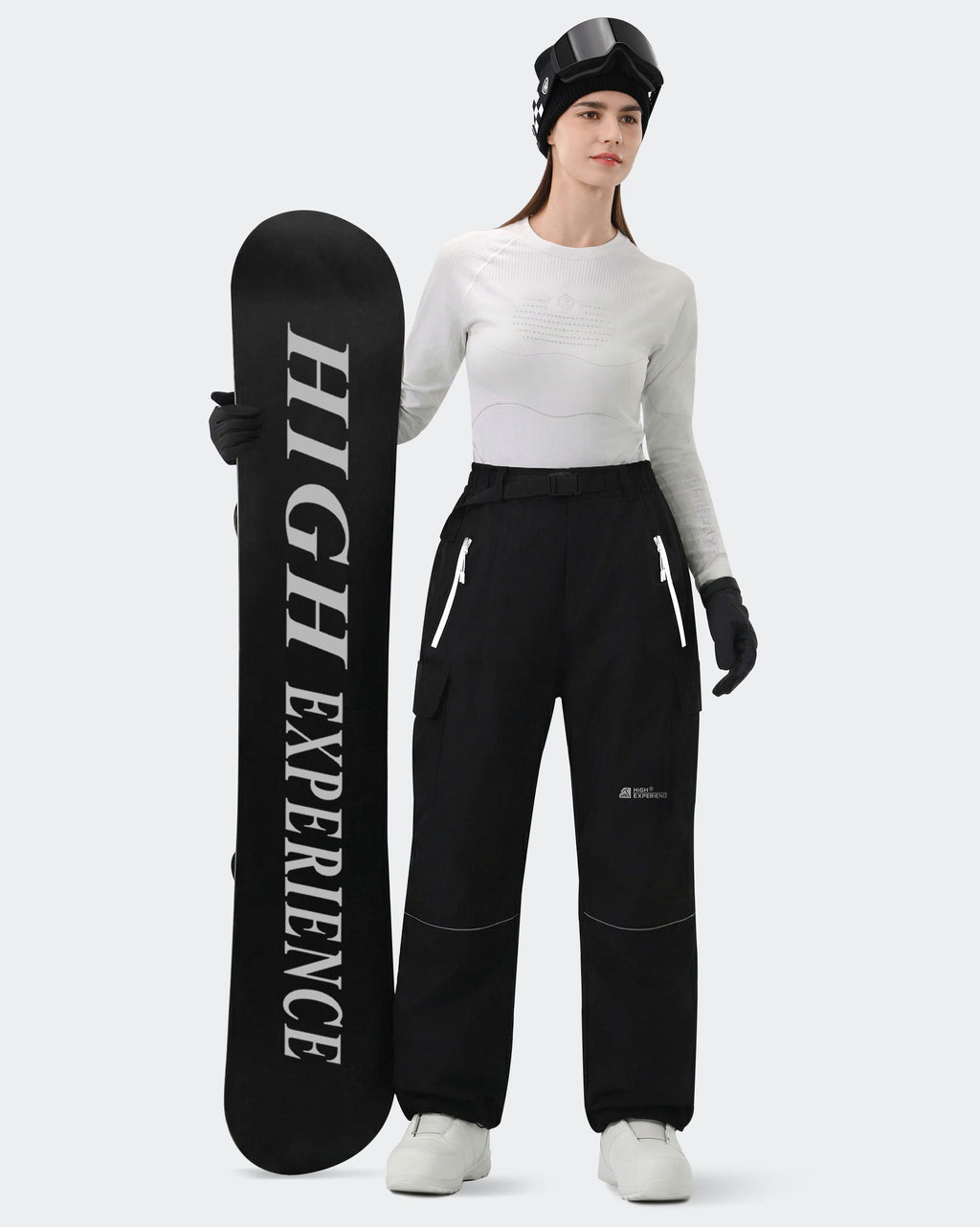 HIGH EXPERIENCE Women's Snowboard Pants | Baggy Waterproof Insulated Ski Pants