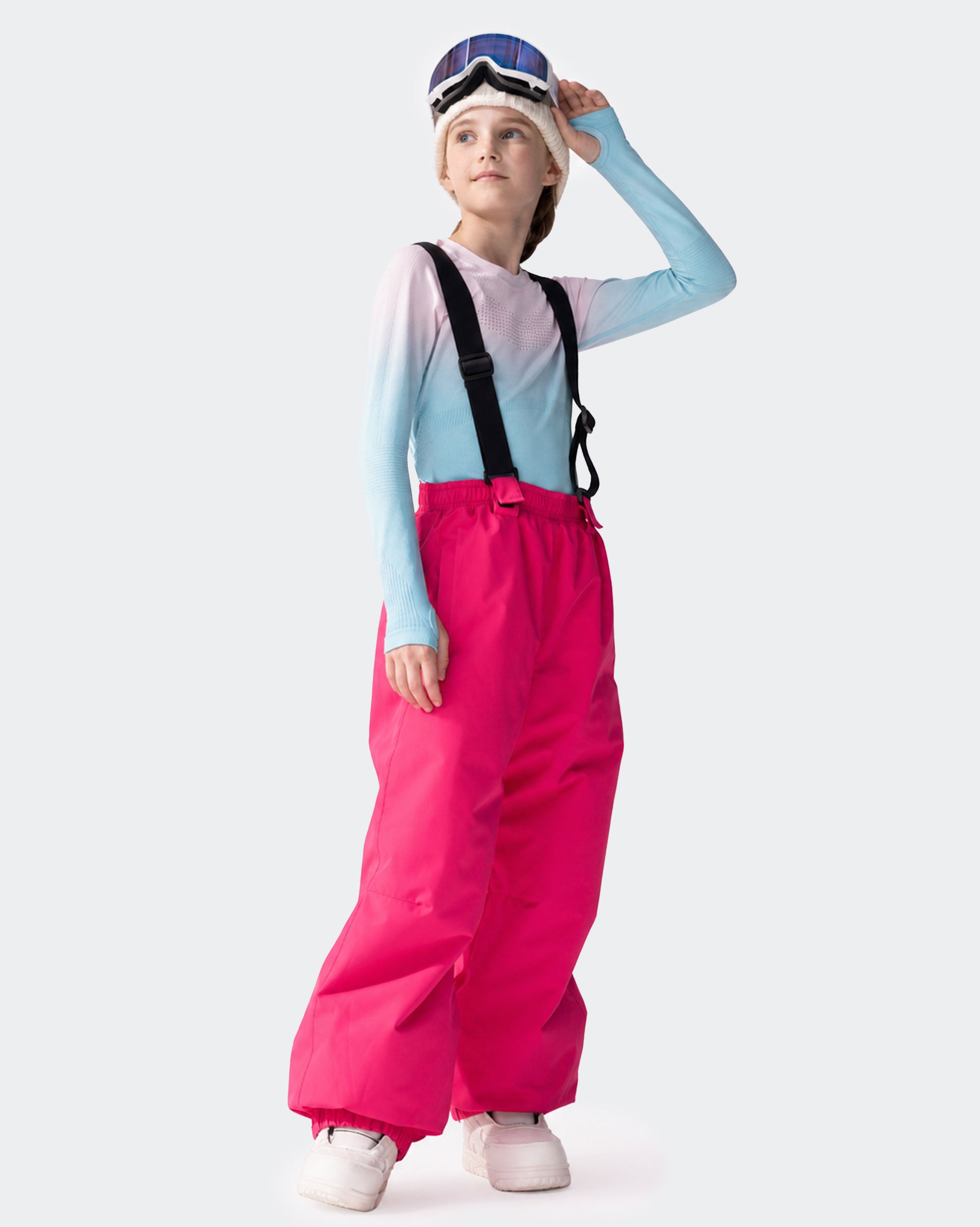 HIGH EXPERIENCE Kids Ski Pants - Pink Full Body, Graphene Thermal Snow Pants