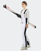HIGH EXPERIENCE Women's Slim Fit Ski Bib Pants - White - Lifestyle