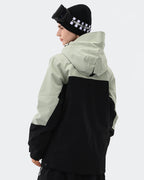 Light Green 3L waterproof ski jacket back view – women's outerwear
