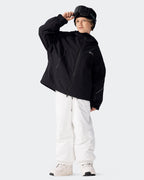 High Experience Kids Ski Jacket Black Back View - Graphene Thermal Boys Girls Snow Jacket
