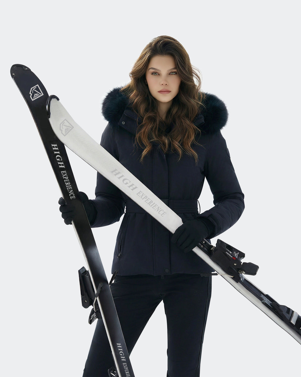 Women's Slim Fit Belted Ski Jacket & Snowboard Coat – HIGH EXPERIENCE