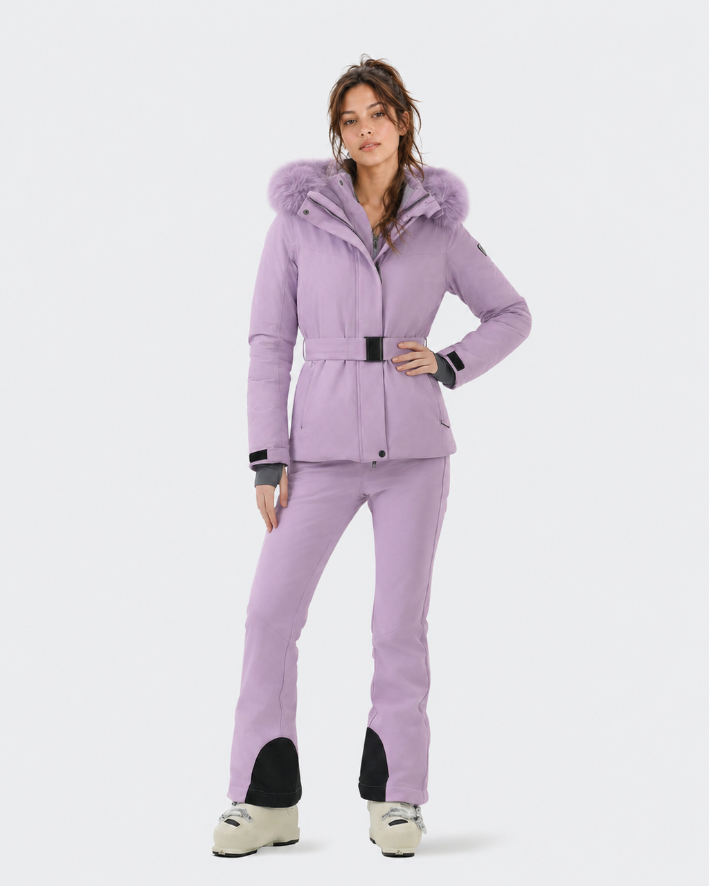 Slim Fit Belted Ski Jacket Women