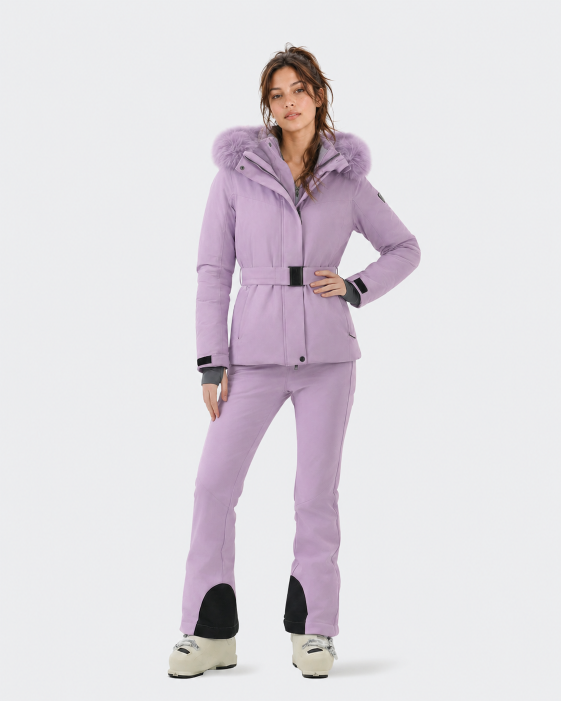 Slim Fit Belted Ski Jacket Women
