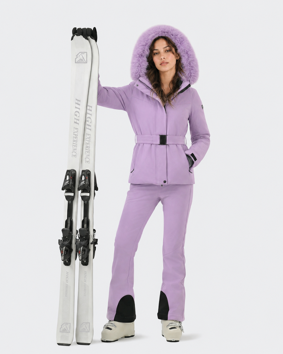 Slim Fit Belted Ski Jacket Women