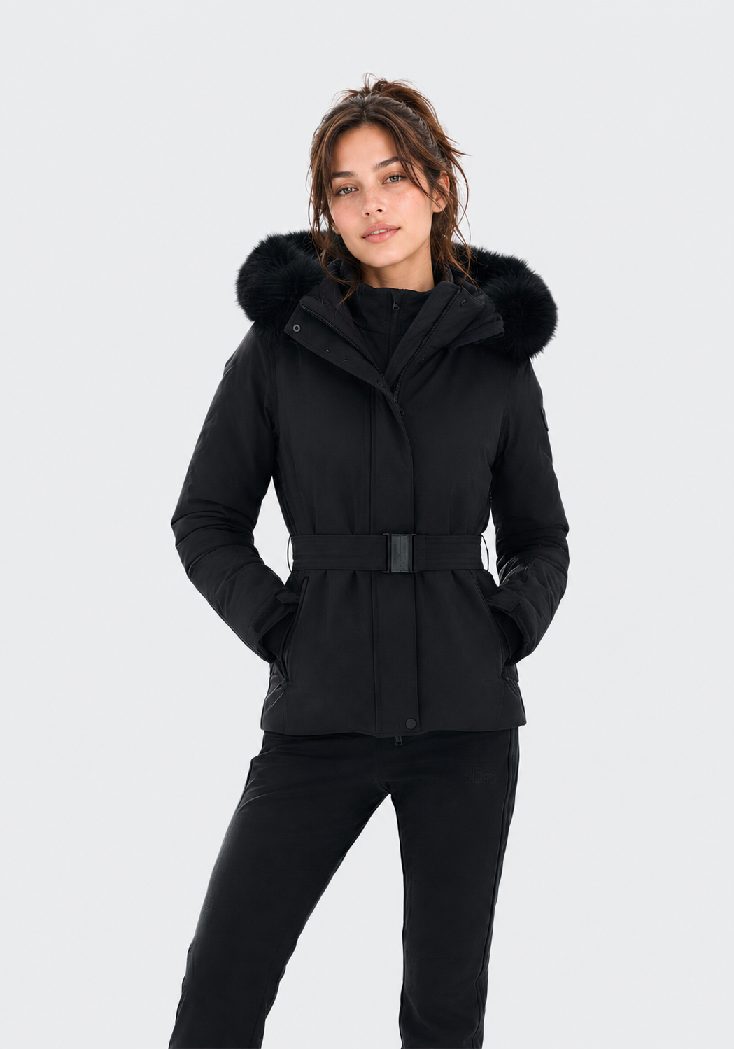 Slim Fit Belted Ski Jacket Women