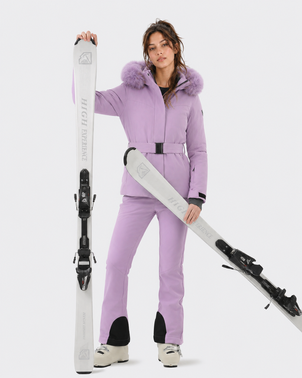 Slim Fit Belted Ski Jacket Women