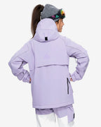 Women's baggy ski jacket back view in Light Purple – HIGH EXPERIENCE
