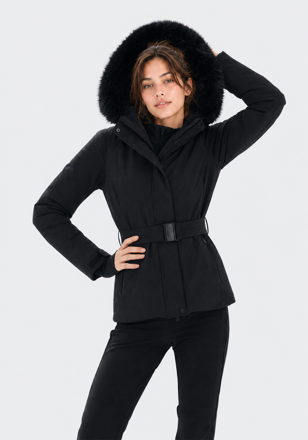 Slim Fit Belted Ski Jacket Women