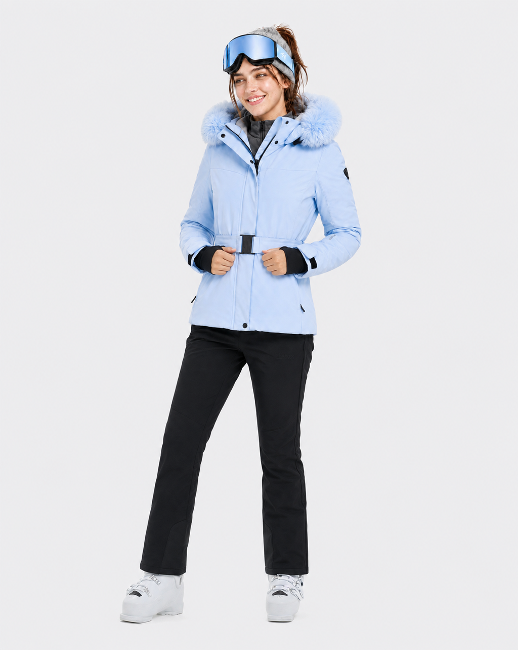 Slim Fit Belted Ski Jacket Women