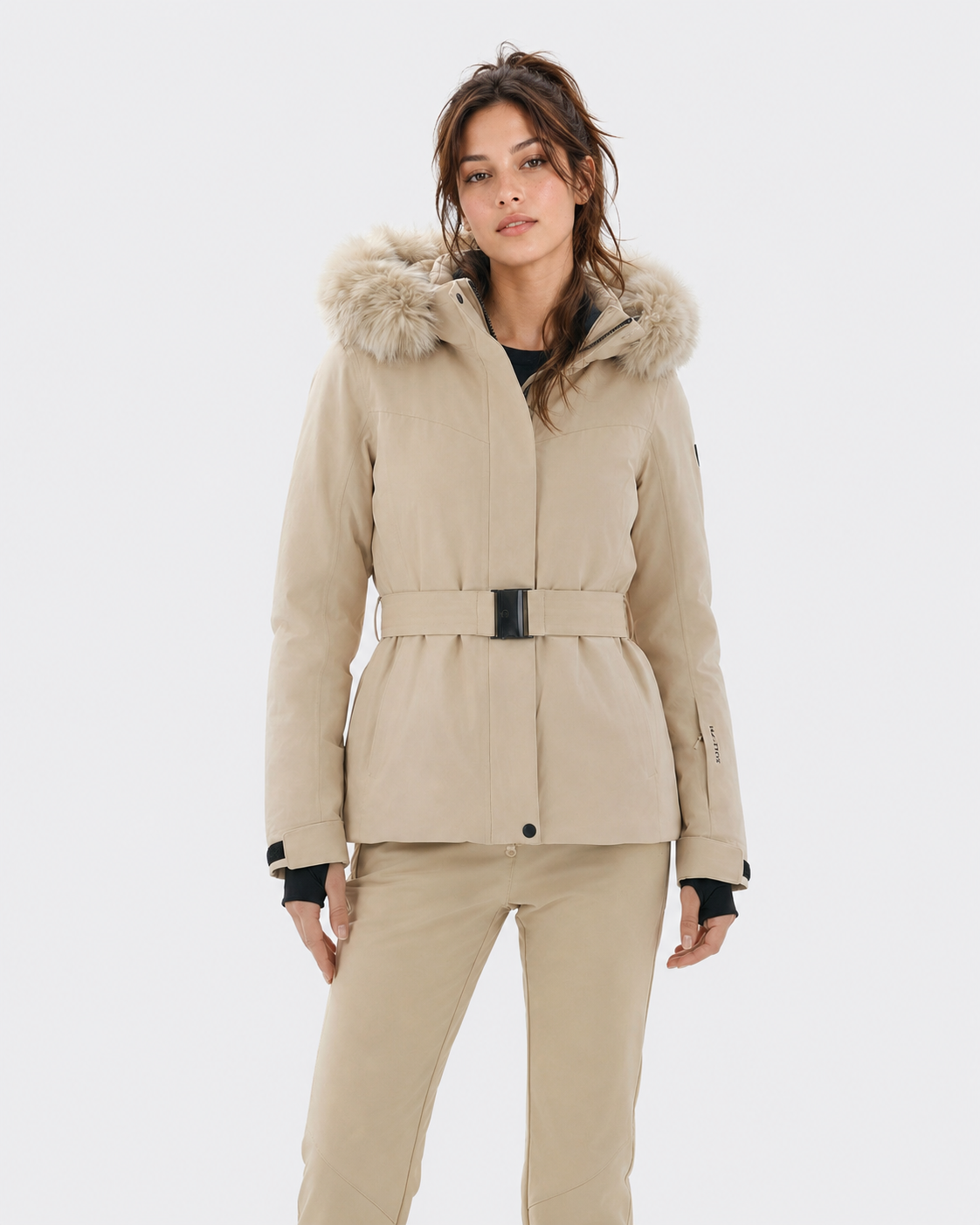 Slim Fit Belted Ski Jacket Women