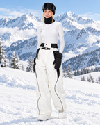 Αδιάβροχο φαρδύ παντελόνι σκι και snowboard 3 στρώσεων High Experience – Κόκκινο