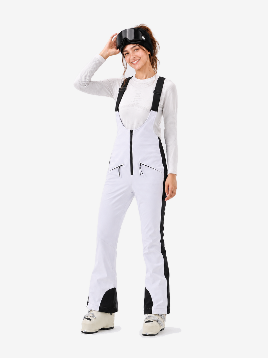 Slim Fit Ski Bib Pants Women on #F5F5F5 background