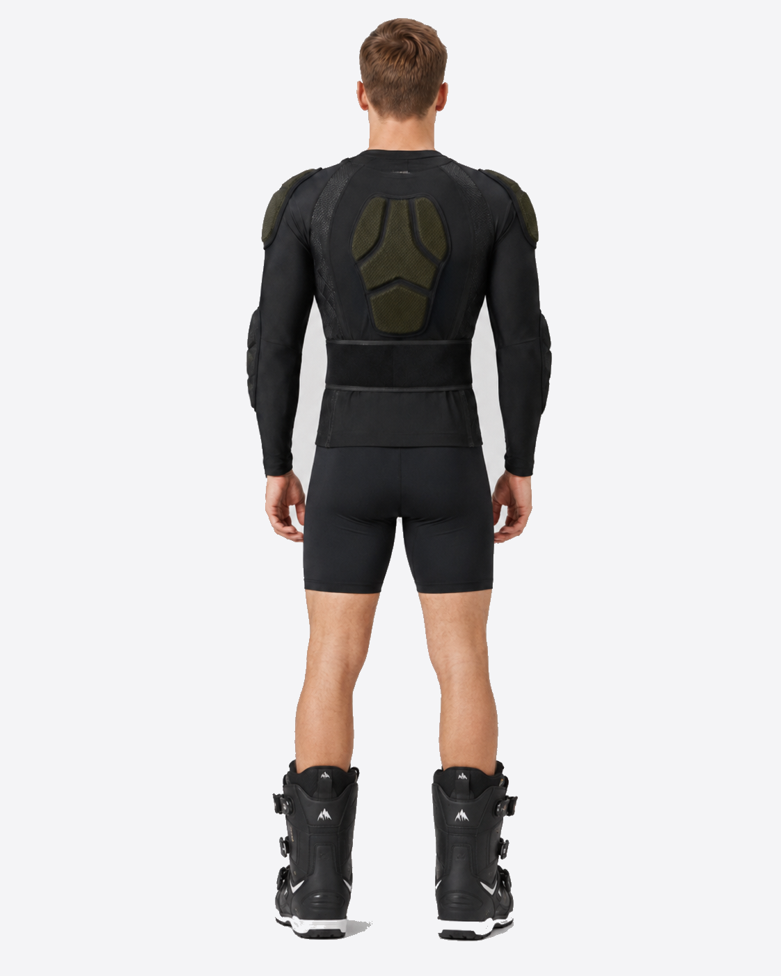 Ski and snowboard protective jacket back view