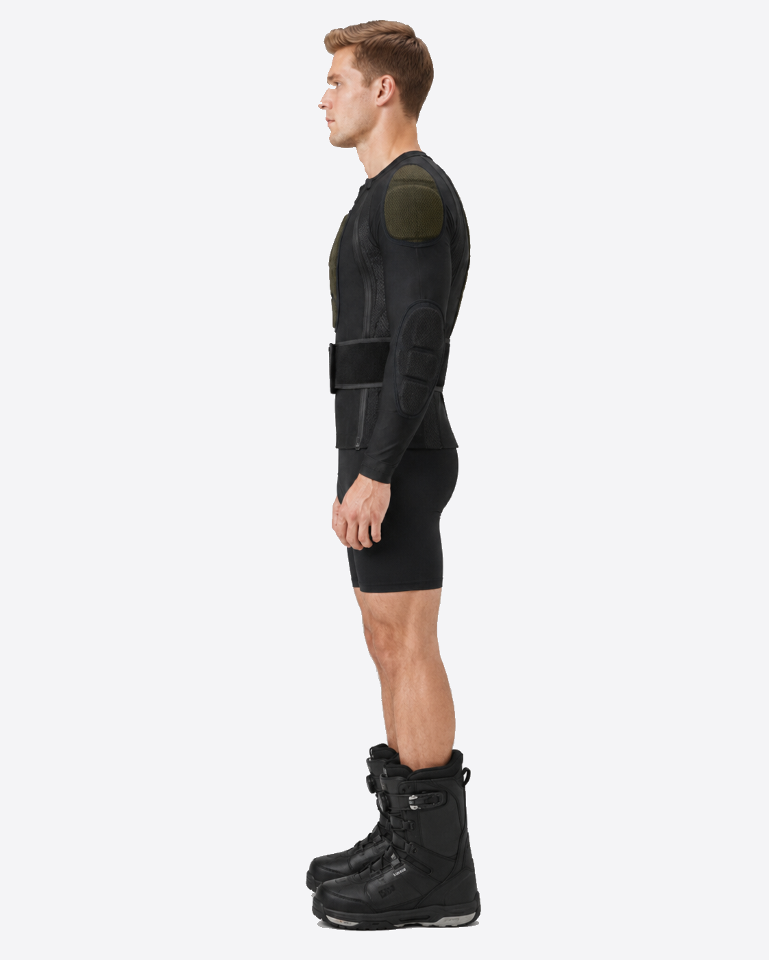 Ski and snowboard protective jacket side view